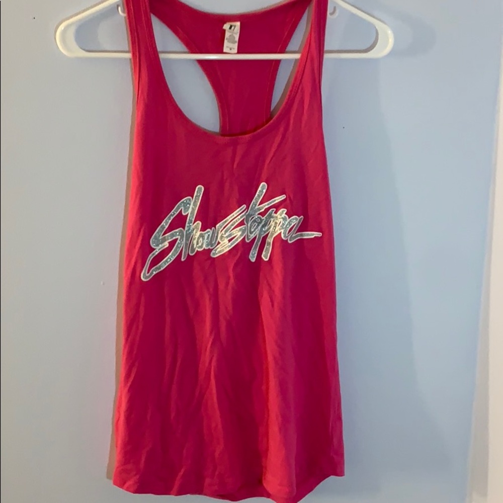 Pink racer back tank top